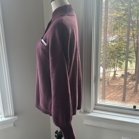 Lunya Cozy Cotton Silk Pocket Henley, Medium, Brandied Plum, NWT - Picture 7 of 9